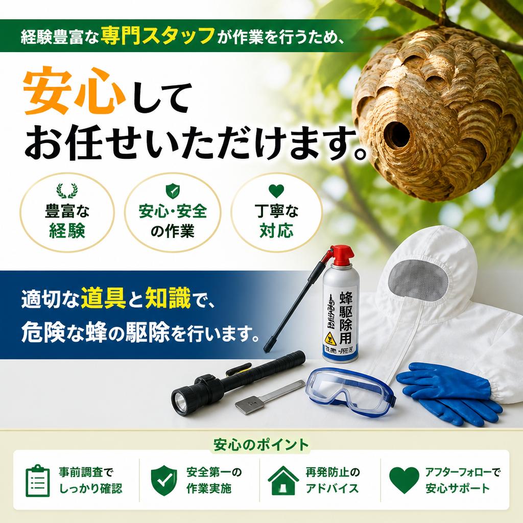 全ての作業は専門スタッフが担当