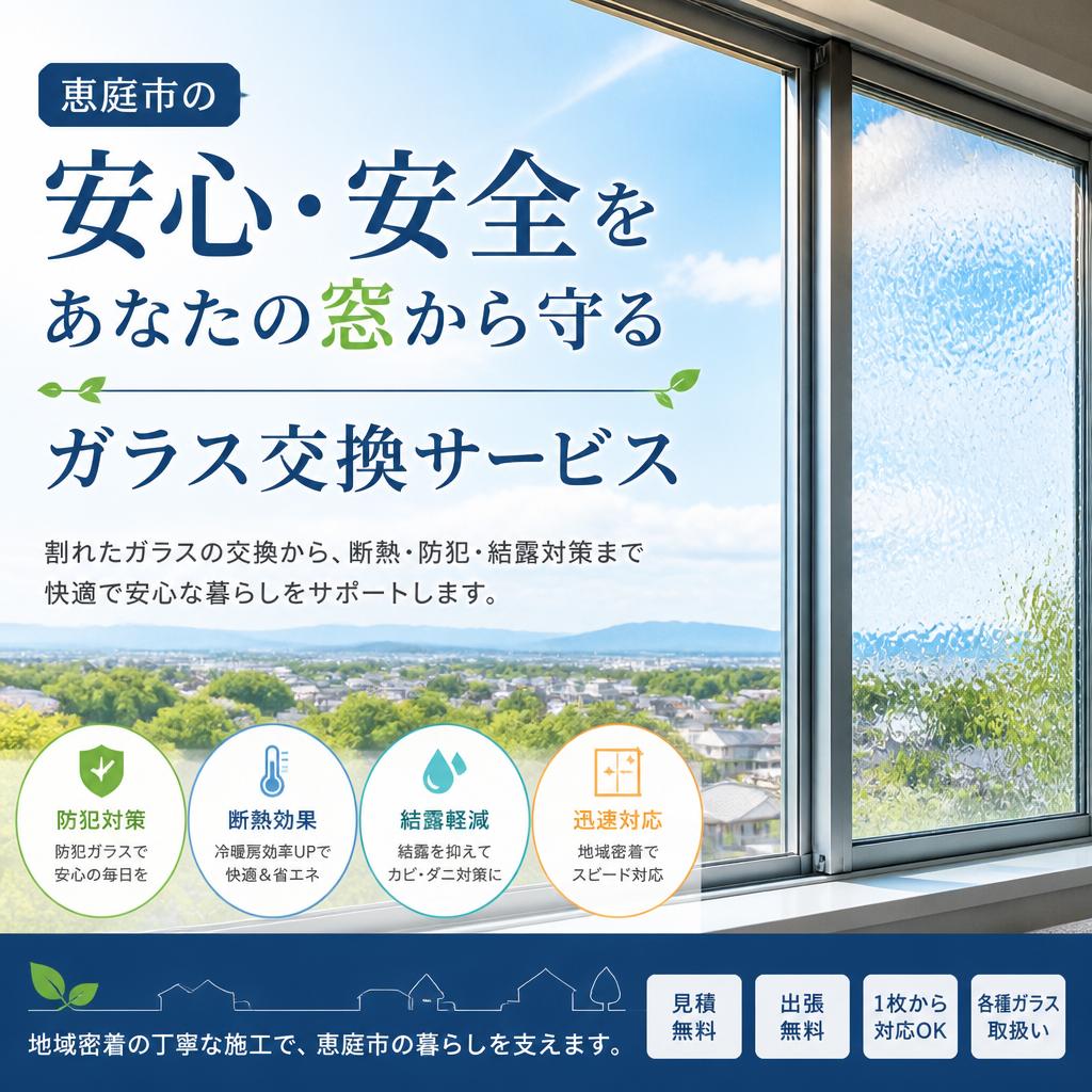 恵庭市の安心・安全をあなたの窓から守るガラス交換サービス｜生活安心サービス