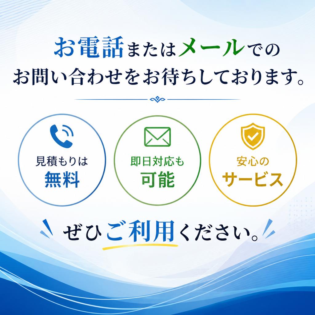お見積もりは無料、今すぐお問い合わせを！