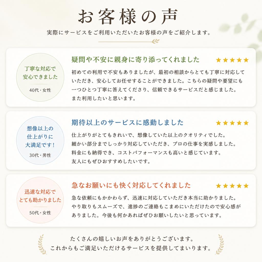 お客様の声
