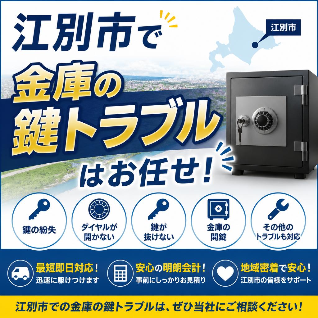 江別市で金庫の鍵トラブルはお任せ！｜生活安心サービス