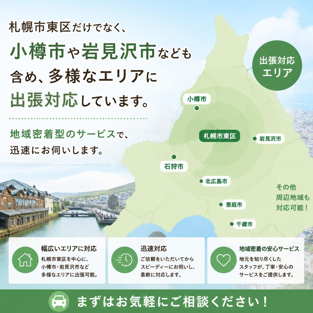 対応エリアは札幌市東区を中心に！