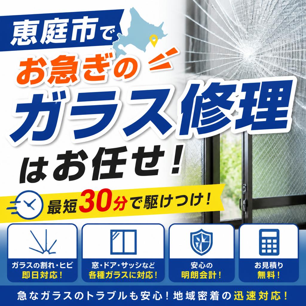 恵庭市でお急ぎのガラス修理はお任せ！｜生活安心サービス