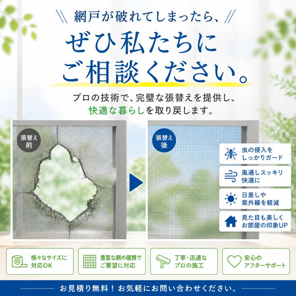 網戸張替えのプロの技術