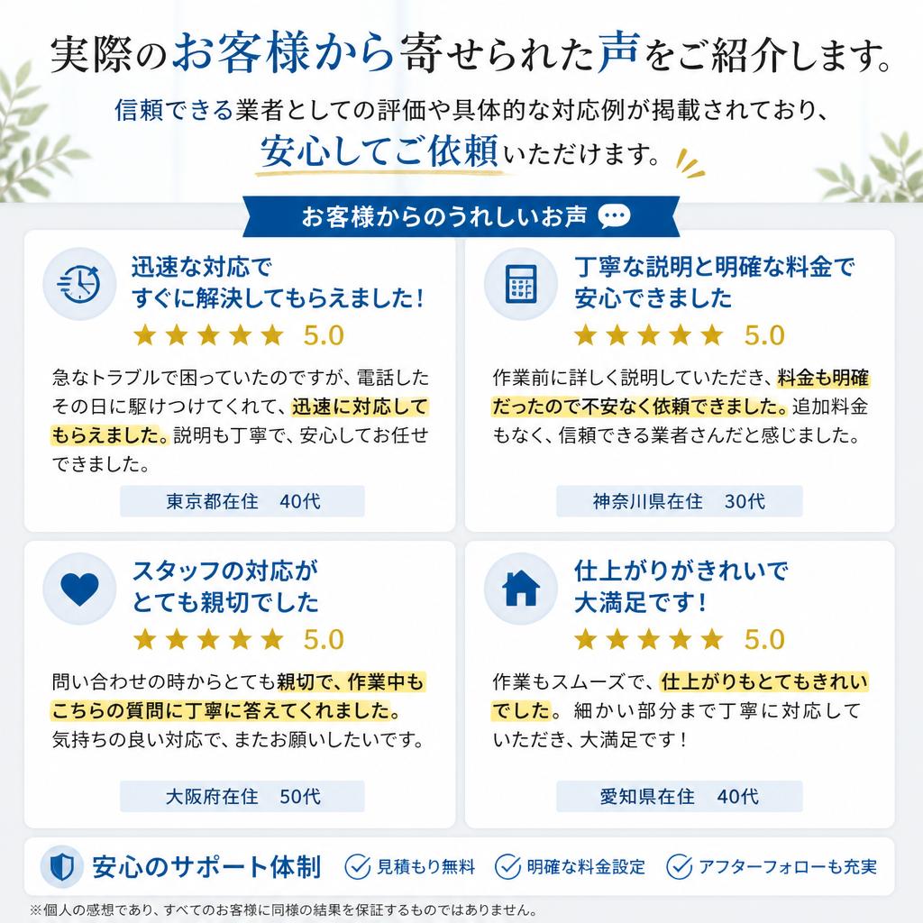 お客様の声 - 口コミ紹介