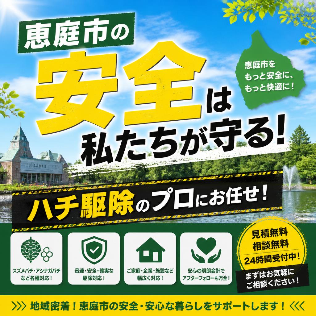 恵庭市の安全は私たちが守る！ハチ駆除のプロにお任せ！｜生活安心サービス
