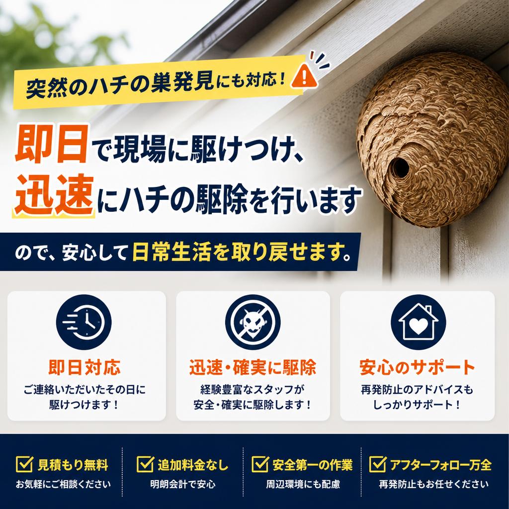 緊急対応！即日対応可能なハチ駆除