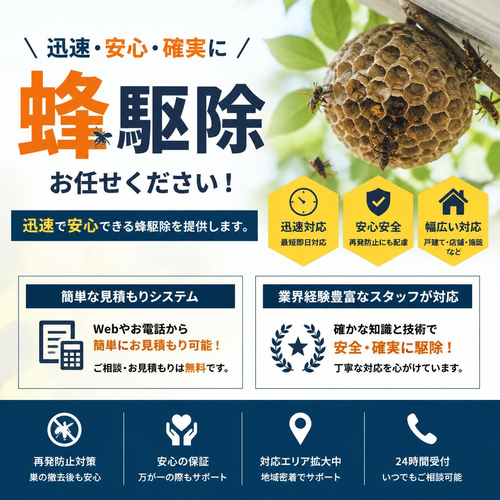 当社の蜂駆除サービスの特長