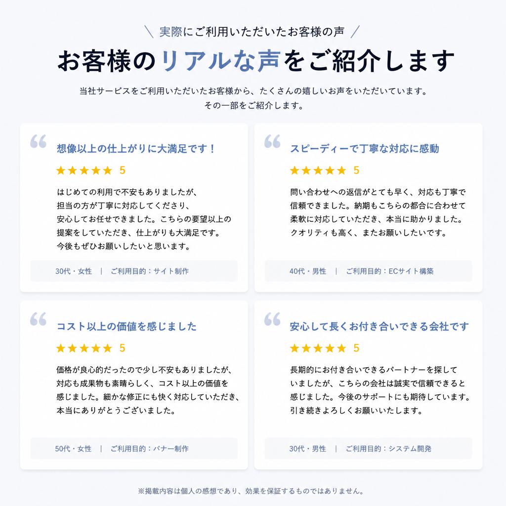 口コミ・お客様の声