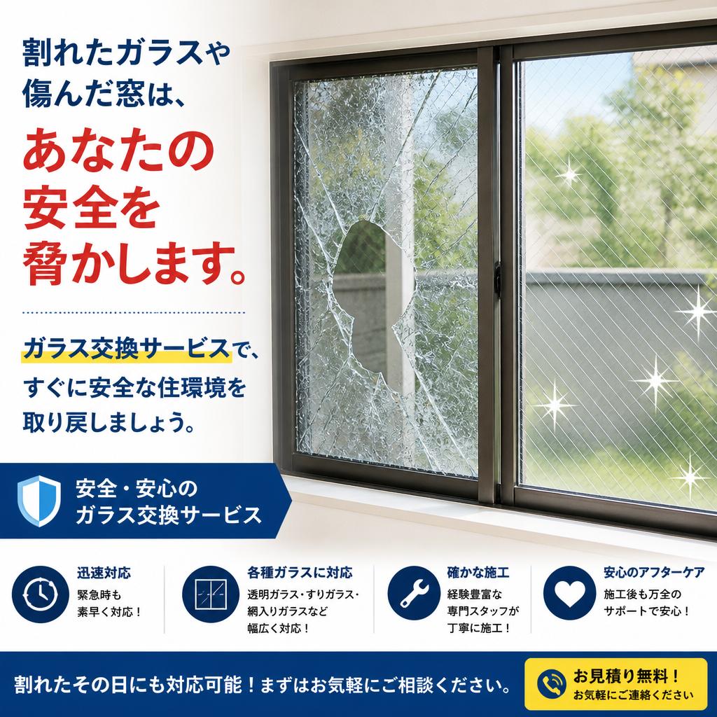 ガラス交換で安全を