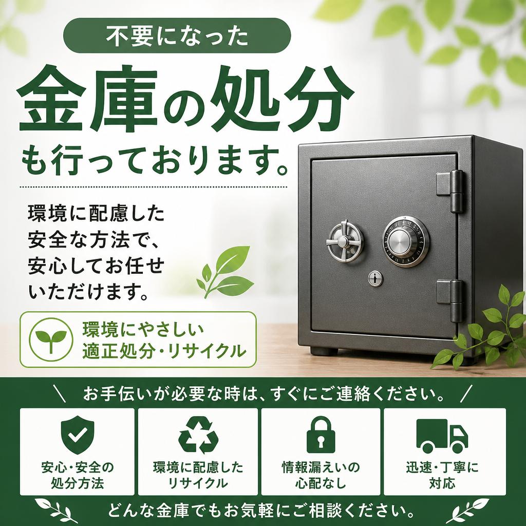 金庫処分もお任せ！