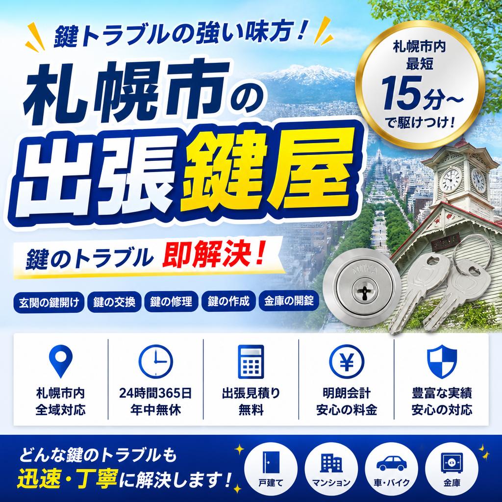 鍵トラブルの強い味方！札幌市の出張鍵屋｜生活安心サービス