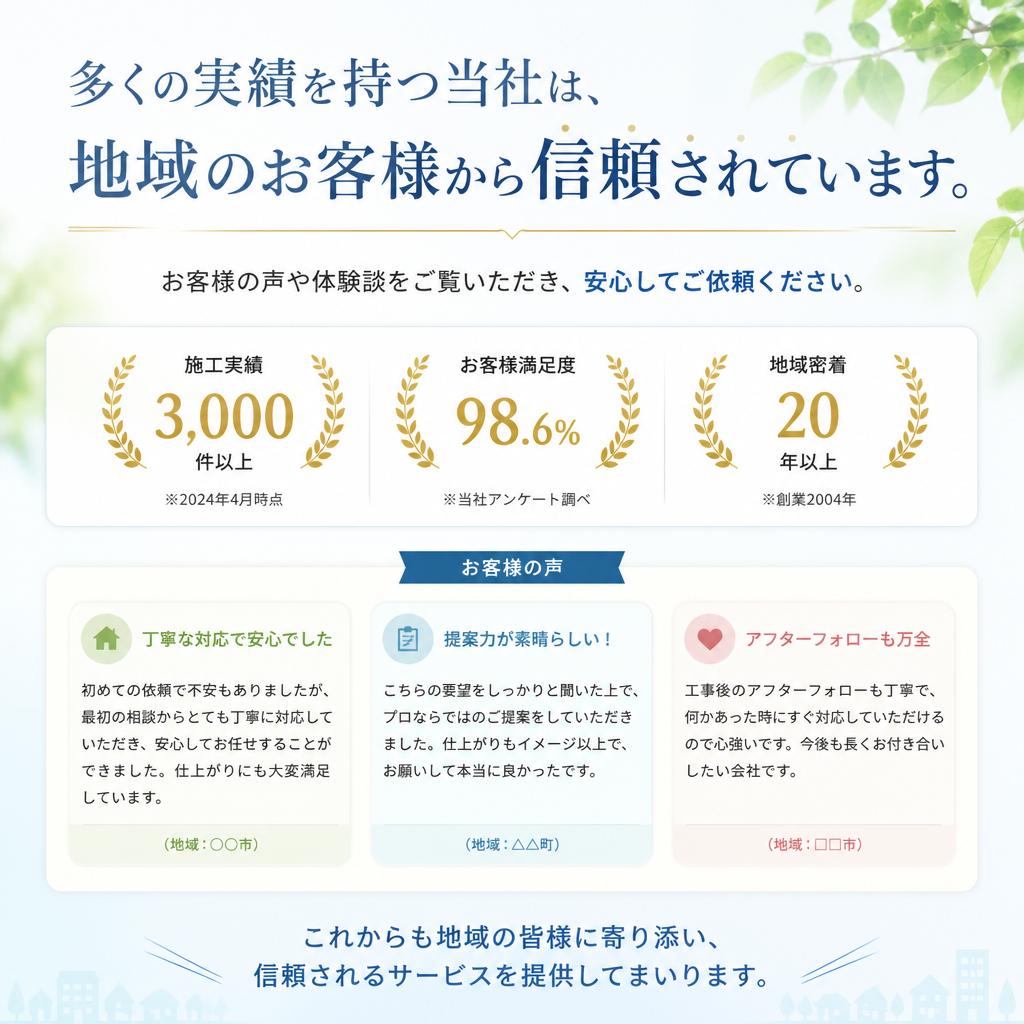 作業実績と信頼性