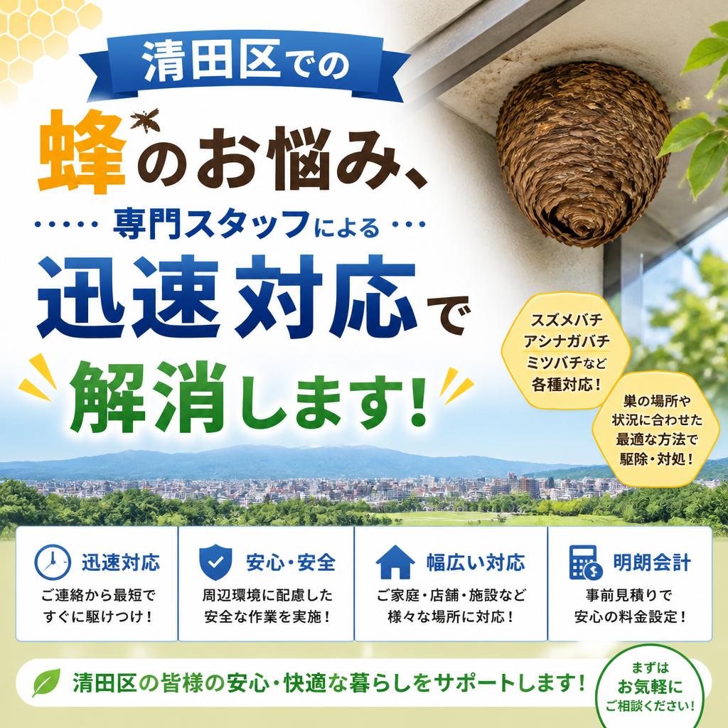 清田区での蜂のお悩み、専門スタッフによる迅速対応で解消します！｜生活安心サービス